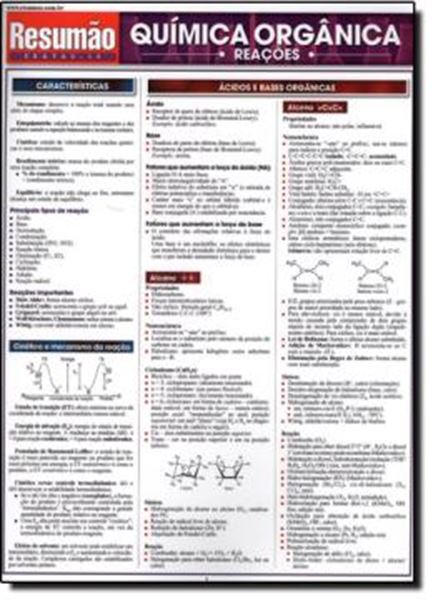 Picture of RESUMAO - QUIMICA ORGANICA - REACOES