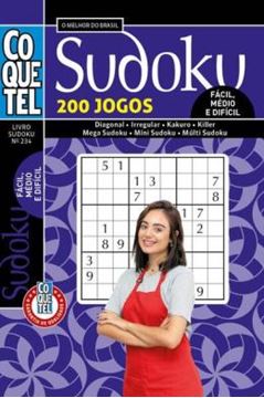 Imagem de LIVRO COQUETEL SUDOKU 200 JOGOS - FACIL-MEDIO-DIFICIL - Nº 234